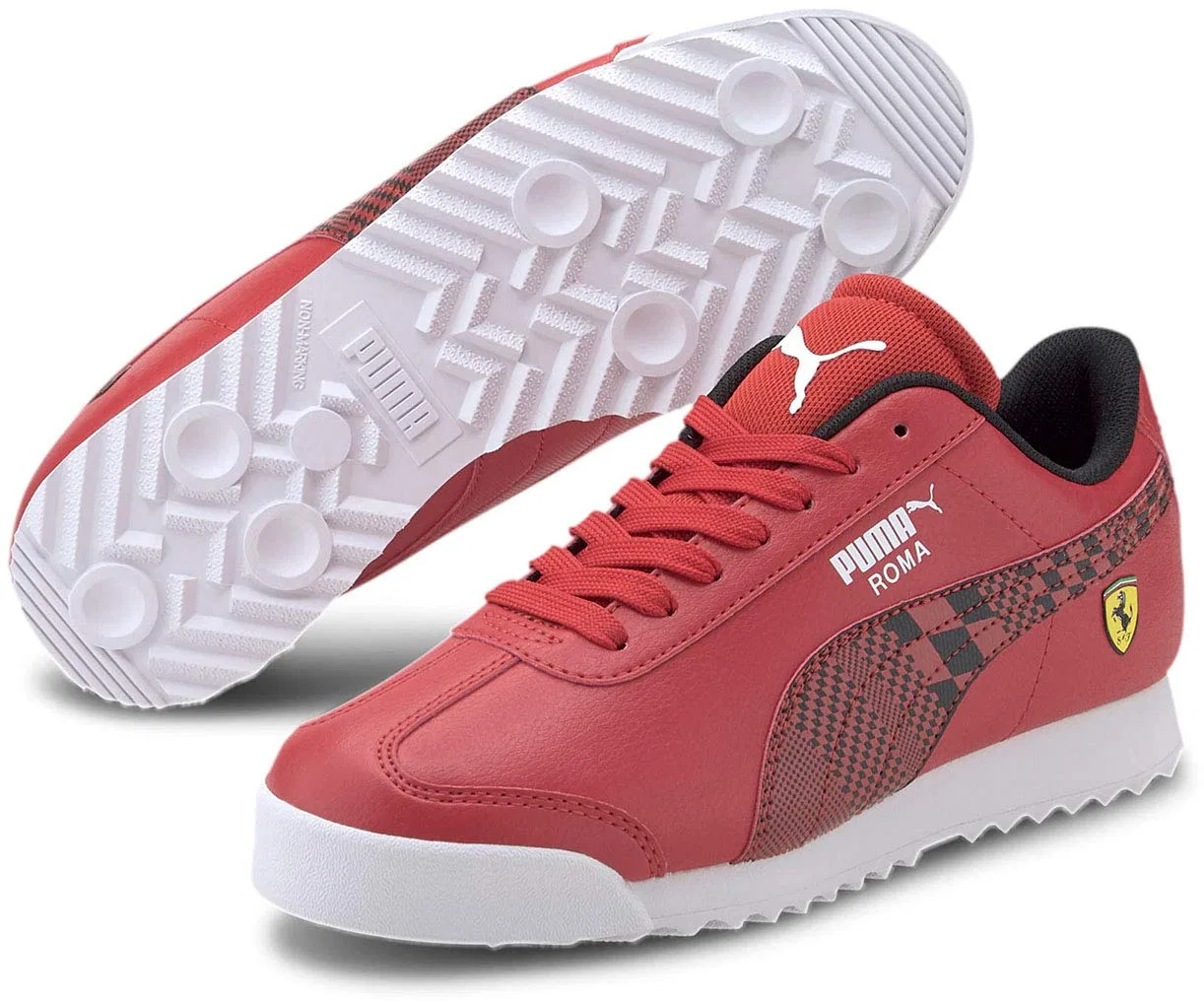 Детские кроссовки для мальчиков без каблука Juniors Sf Roma PUMA, Rosso Corsa PUMA Nero — фото 2