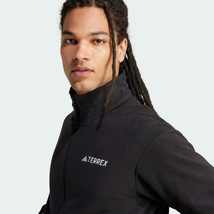 Флисовая куртка-худи с полной застежкой-молнией TERREX Multi Essentials adidas, Черный — фото 4