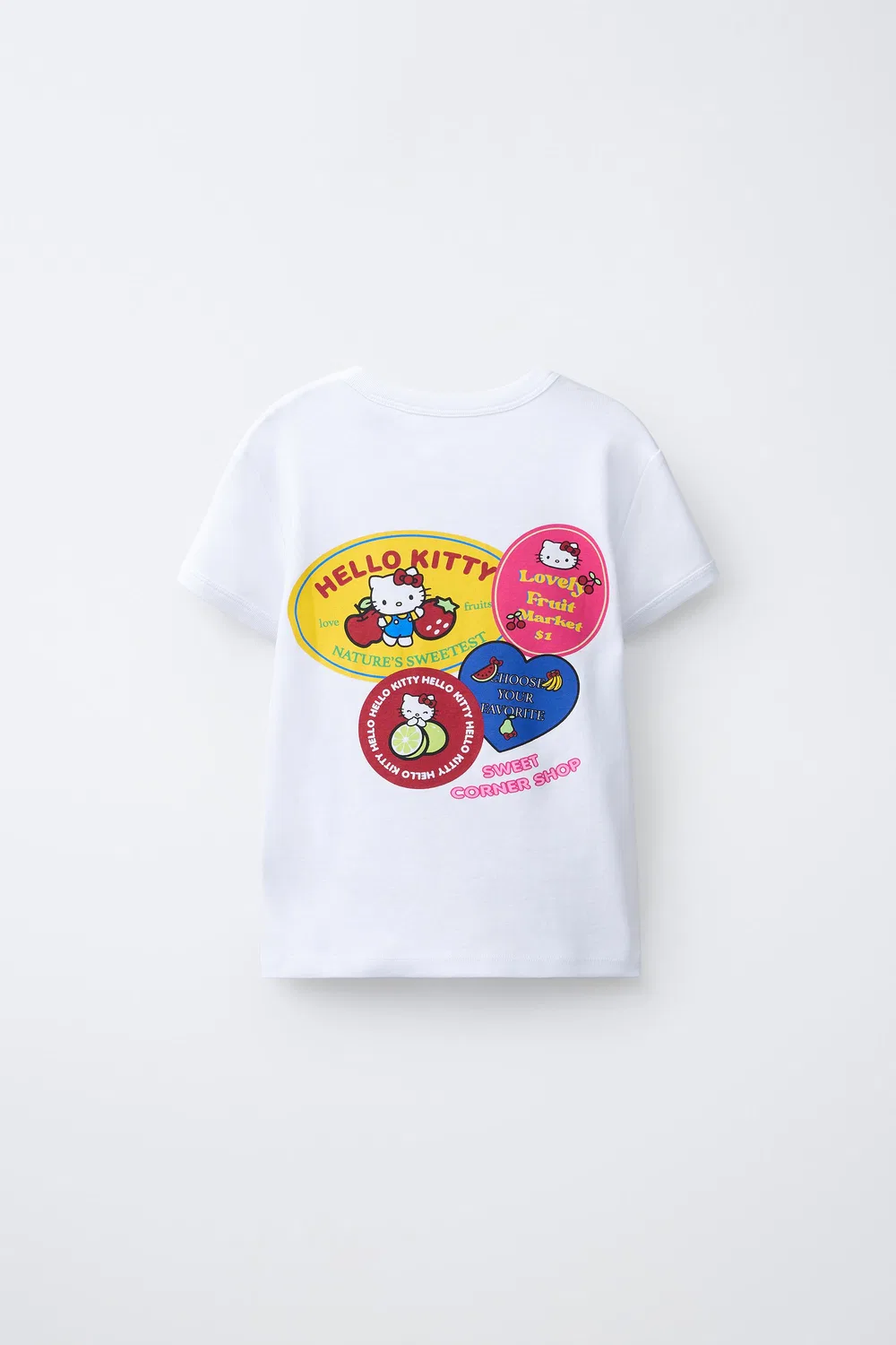 Футболка с наклейками Hello Kitty Sanrio ZARA, White — фото 2