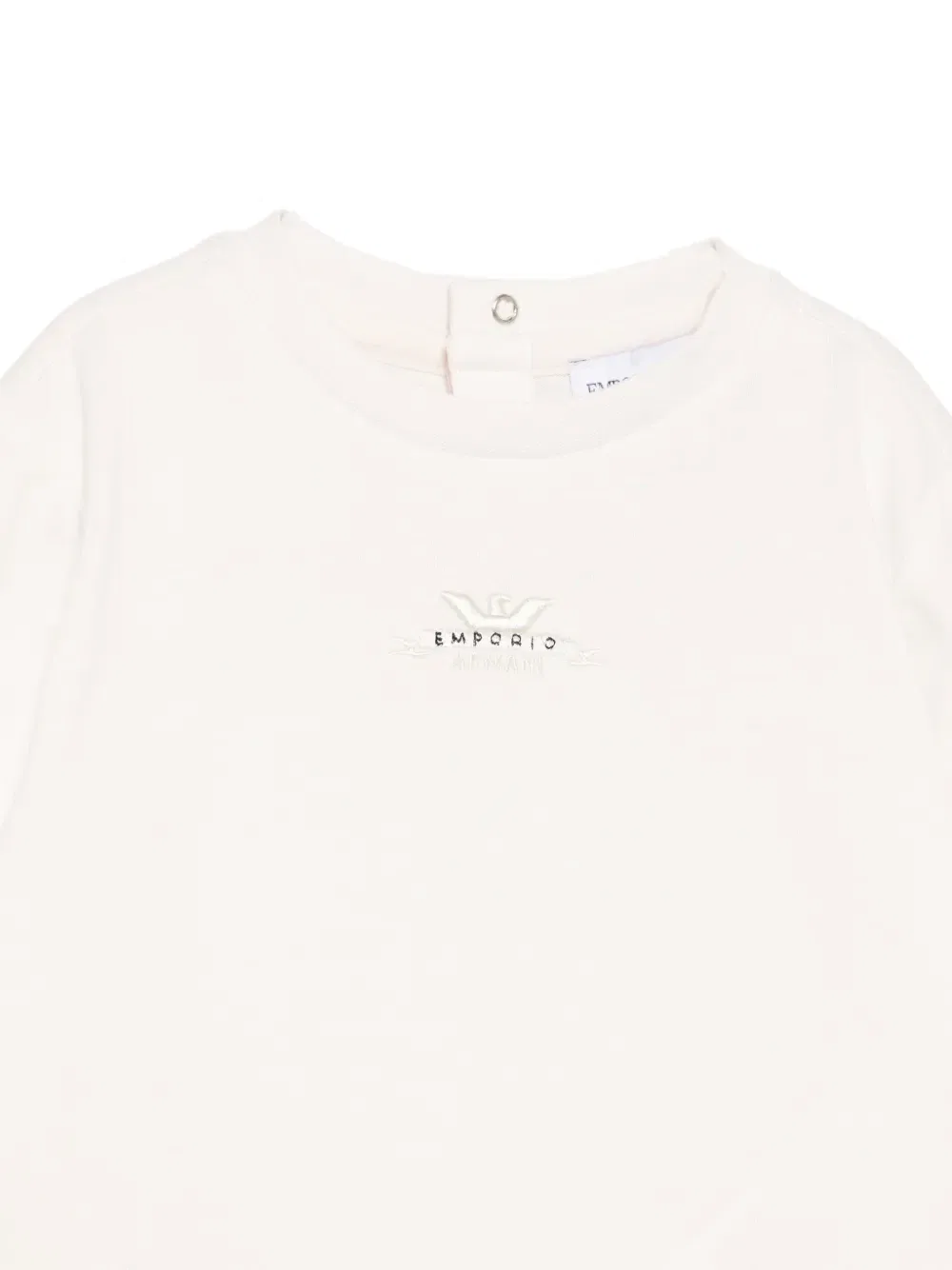 Футболка с длинным рукавом и вышитым логотипом Emporio Armani Kids, бежевый — фото 3