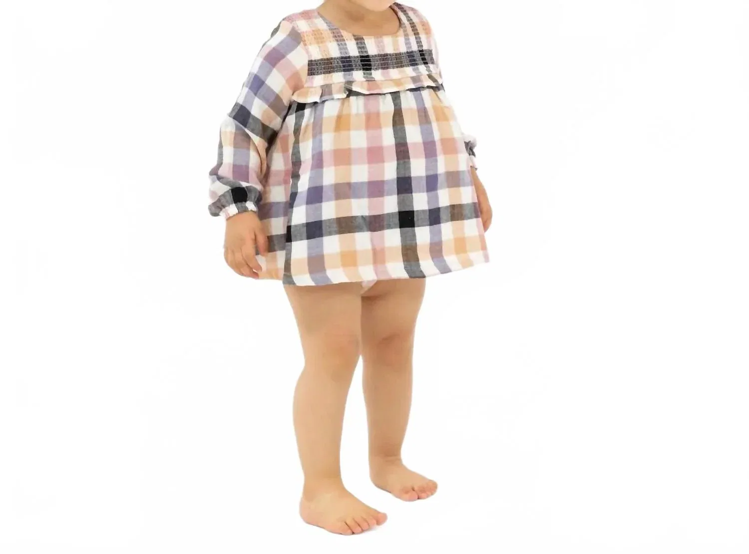 Детский боди-комбинезон для девочек с оборками и принтом Harvest Plaid Angel Dear, Harvest Plaid