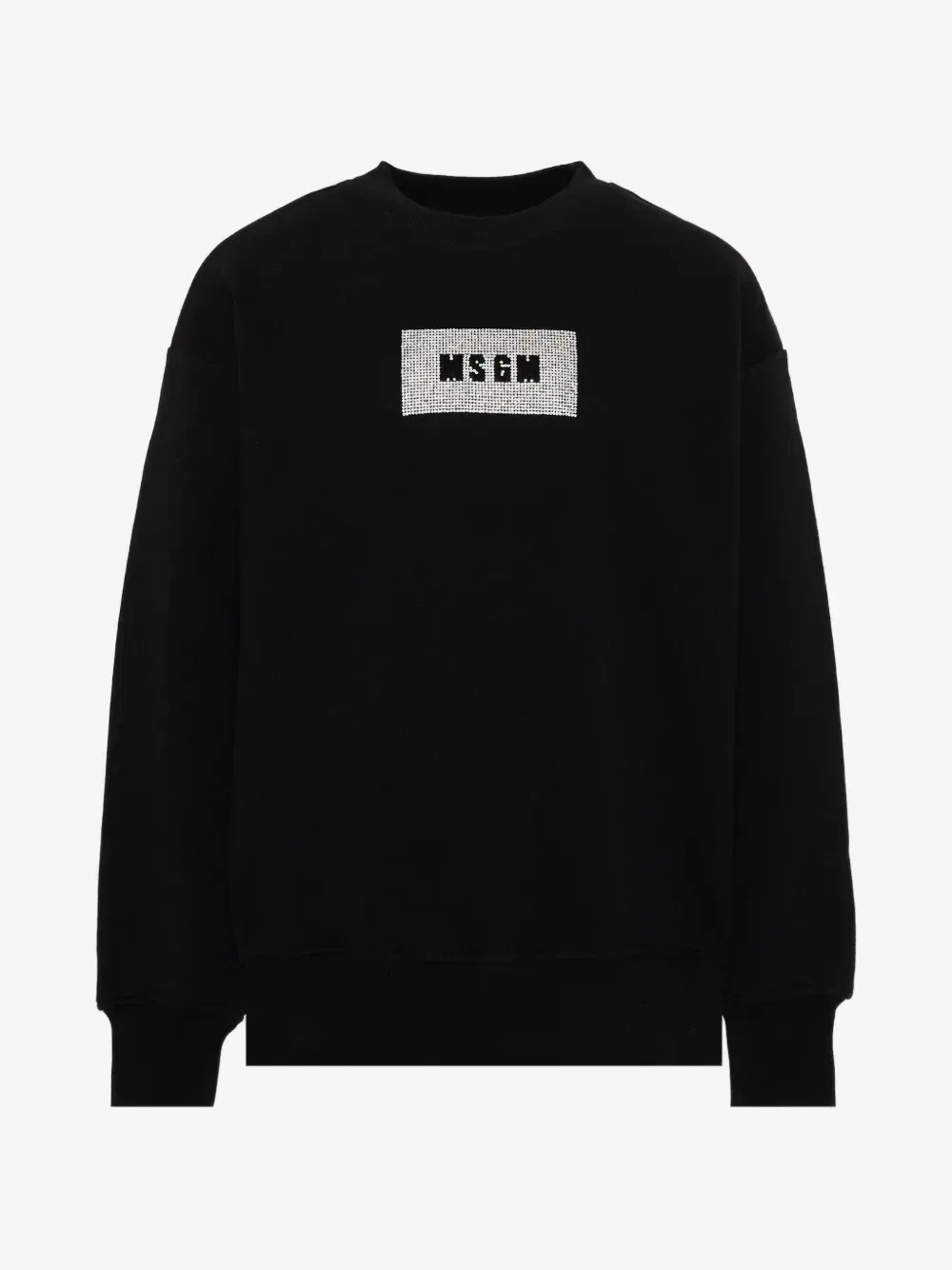 Свитшот с логотипом из стразов Msgm Kids, черный