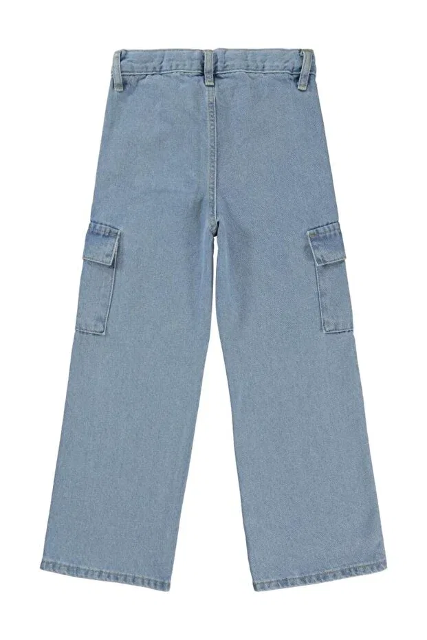 Детские брюки для девочек с широкой штаниной Cargo pocket pack of 10-13 year old pants Civil Girls, Light Blue — фото 2