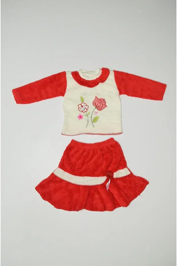 Детский комплект для новорожденных хлопковый Winter Welsoft Rose Skirt Suit Baby Slon Kids Clup, Red