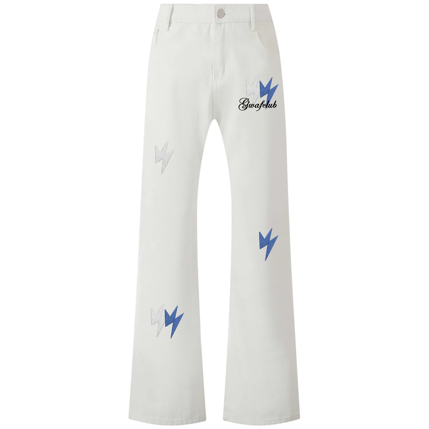 Детские джинсы клеш без гендера Unisex Moderate Flared Pants, GWAF, White