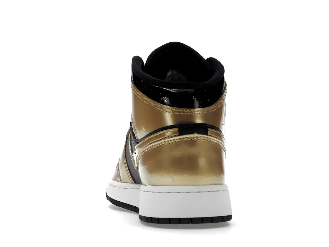 Детские кроссовки Lifestyle с принтом Jordan 1 Mid SE Jordan, Black/Metallic Gold/White — фото 4