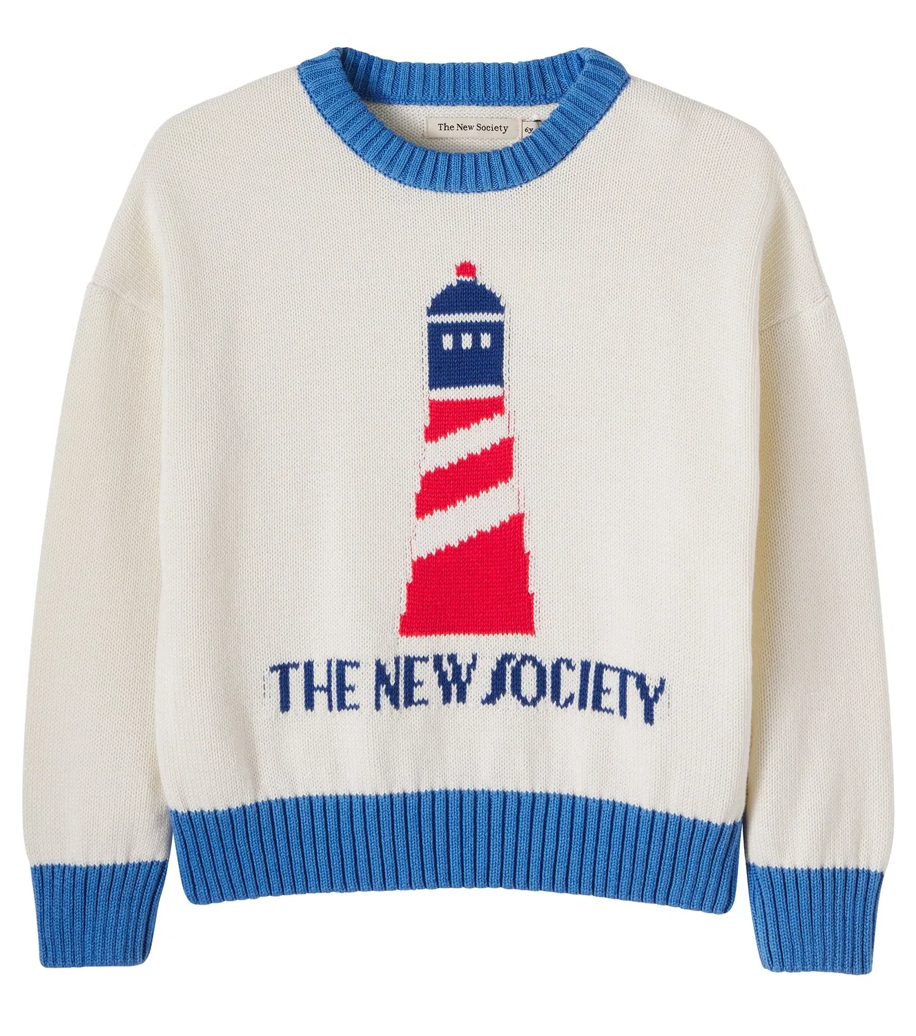 Свитер хлопковый с логотипом The New Society, белый