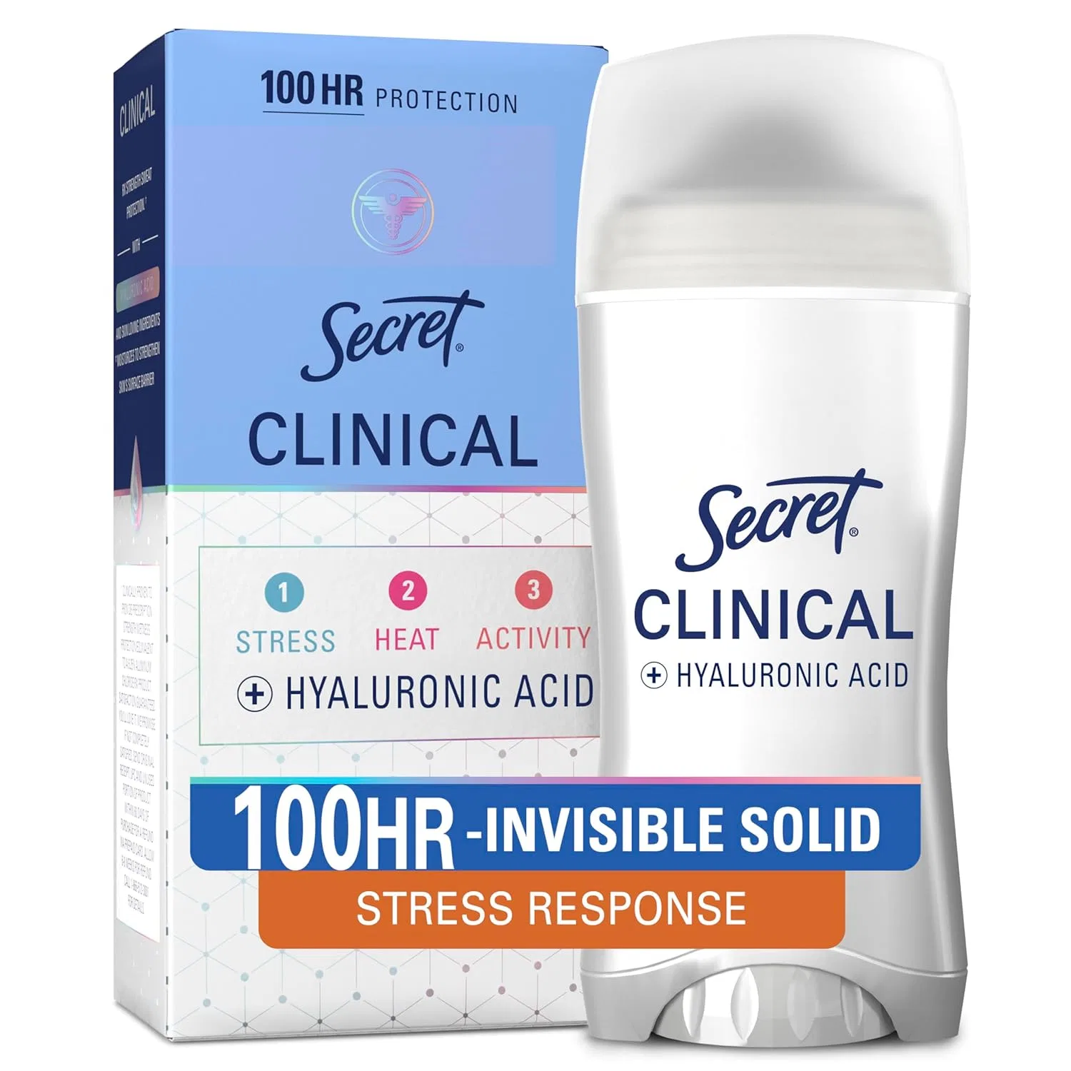 Антиперспирант и дезодорант Clinical Strength Invisible Solid, Stress Response, 2.6 oz, Secret