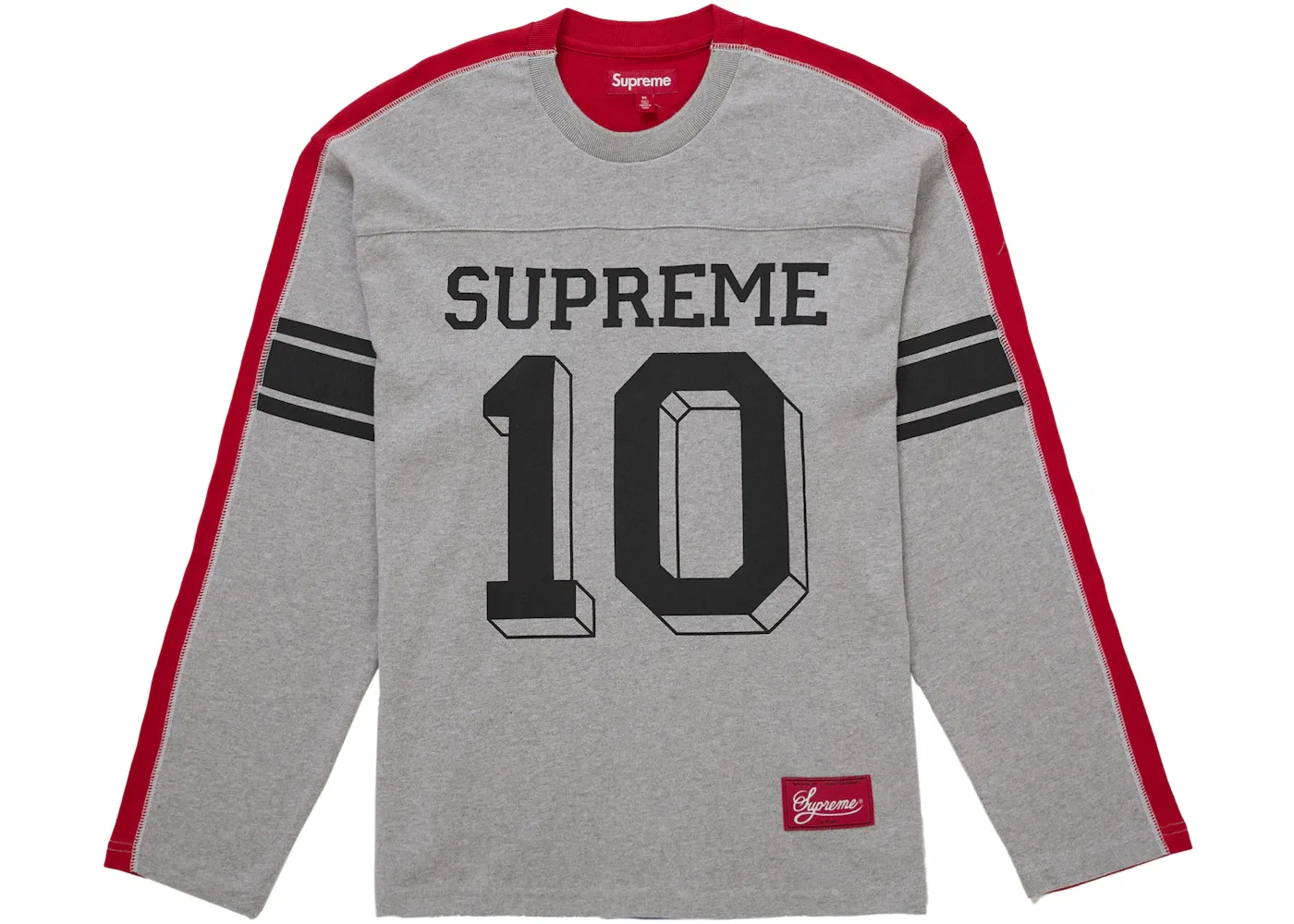 Мужская футболка с длинным рукавом с принтом Supreme Top, Grey