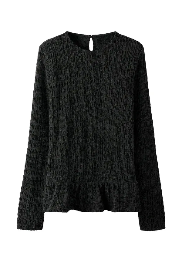 Футболка с длинным рукавом, однотонная Long sleeved regular fit Name It, черный