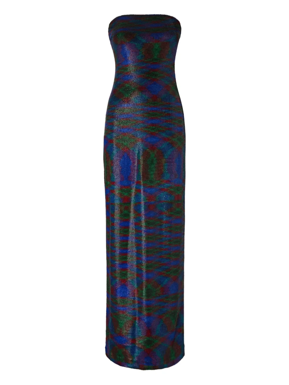 

Платье макси без бретелей с узором Missoni, синий