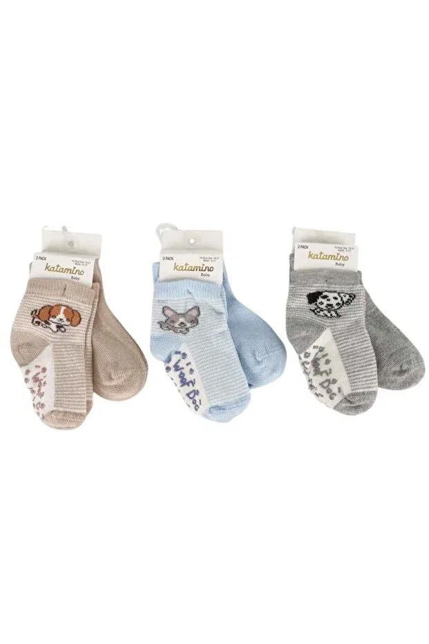 Детские носки для мальчиков с принтом Cedric 2-piece baby boy socks set Katamino, Blue