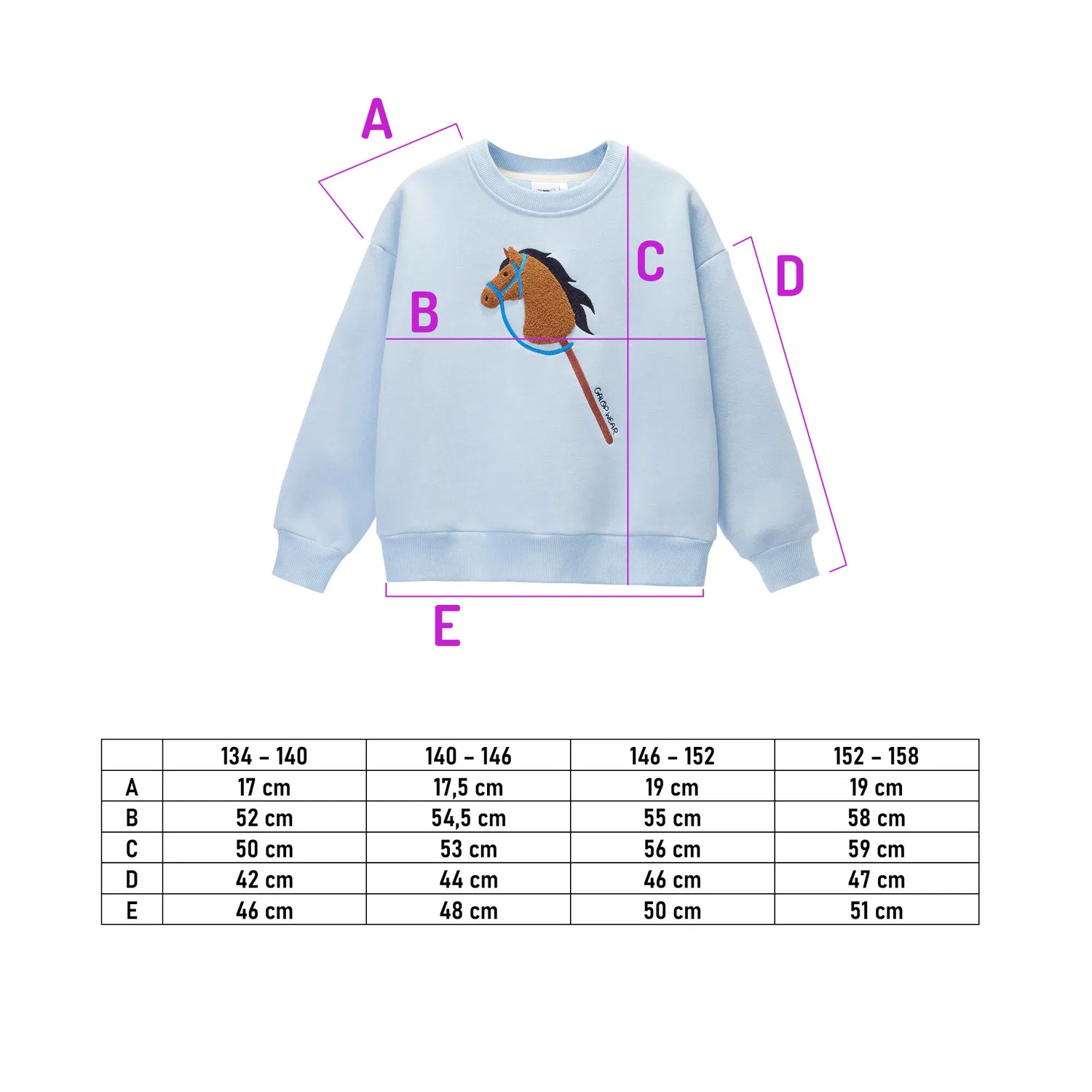 Свитшот с 3D-вышивкой Hobby Horse Galop Wear, Hellblau — фото 4