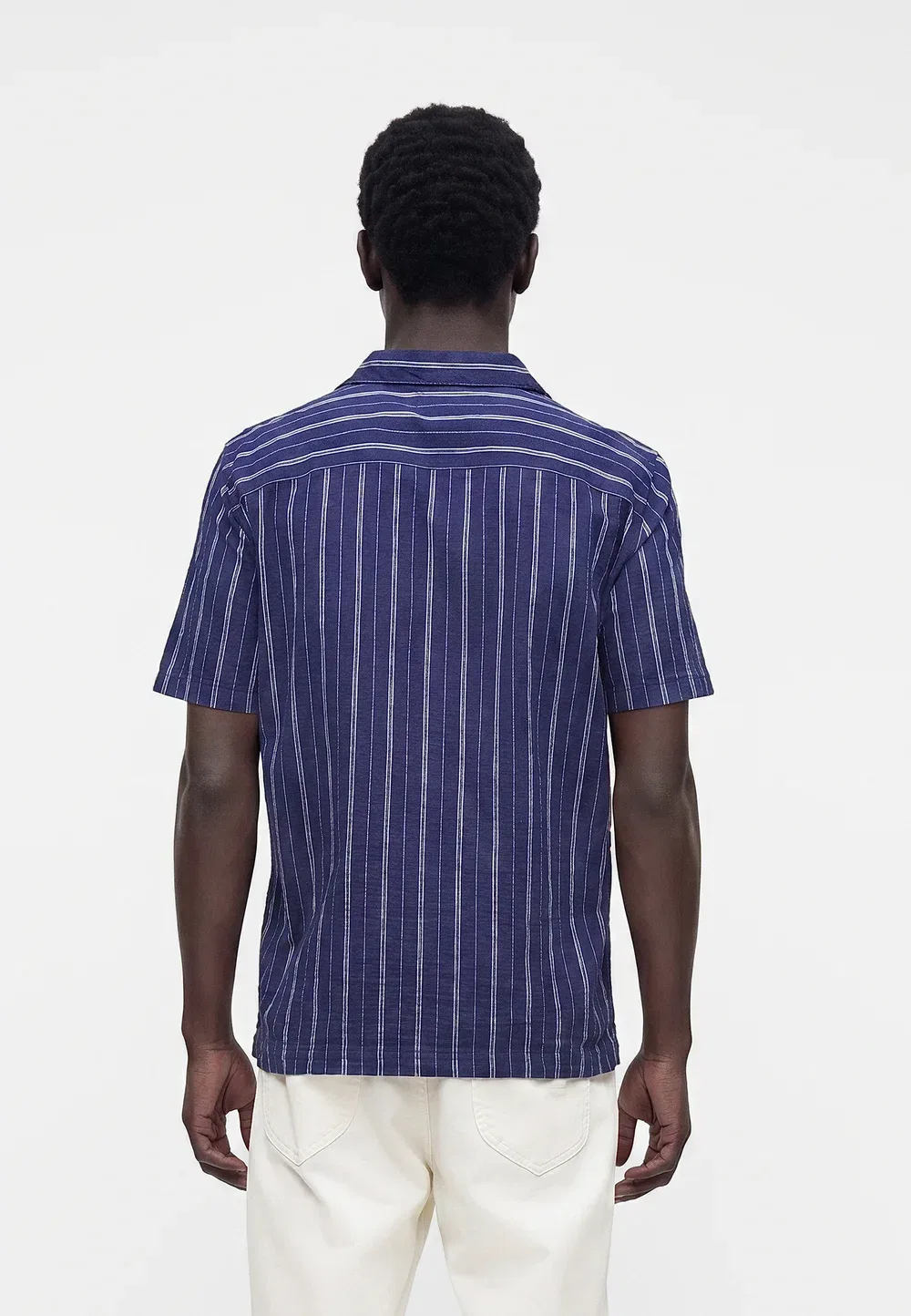 Рубашка из сирсакера Gap, Navy/White — фото 3