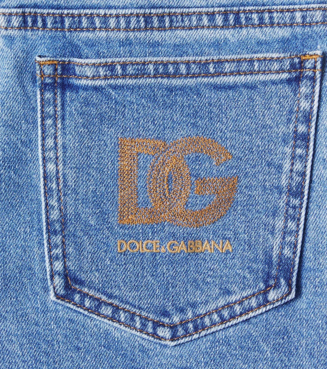 Джинсы с эластичным поясом Dolce&Gabbana Kids, синий — фото 3