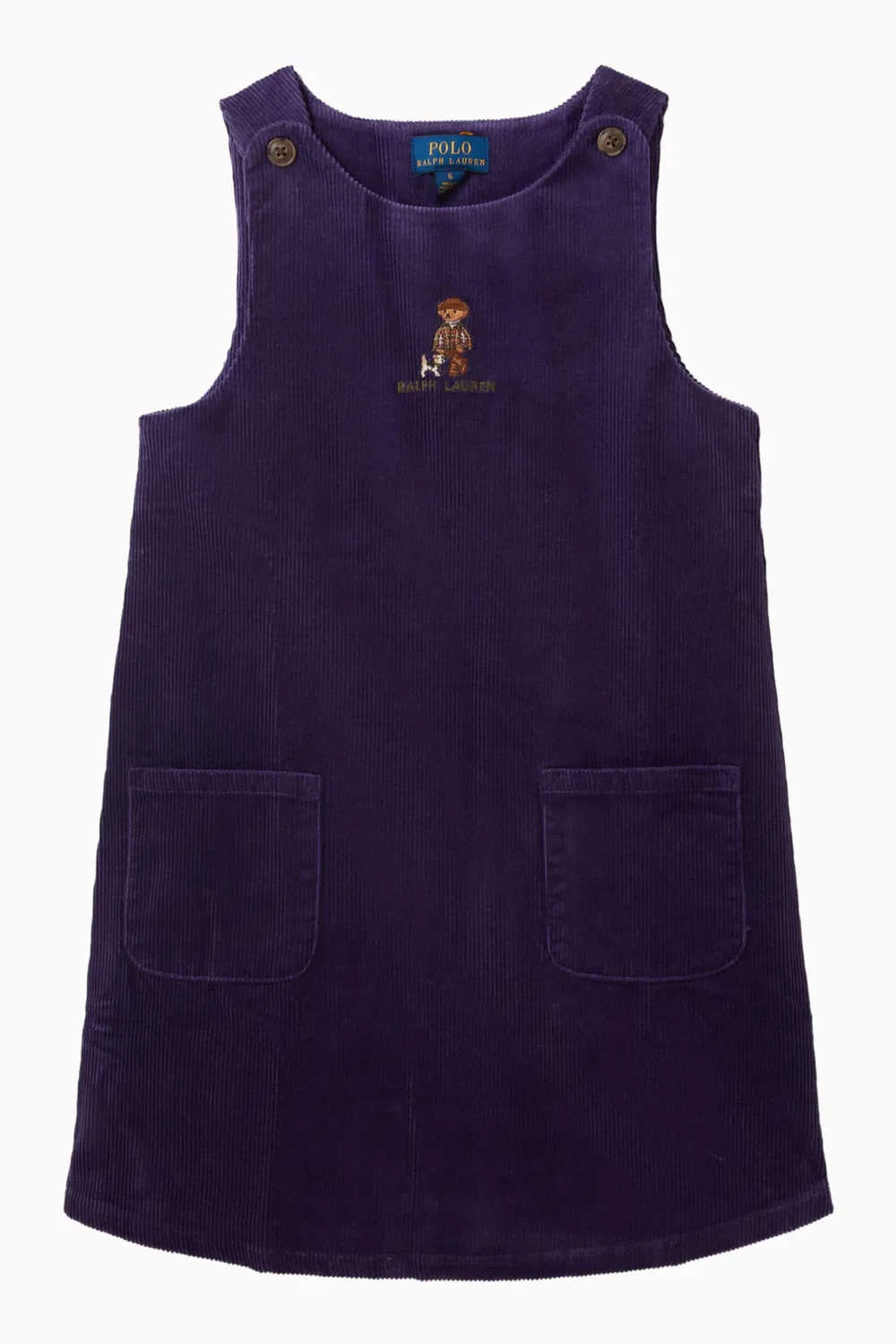 Платье из хлопкового вельвета с принтом Polo Bear Polo Ralph Lauren