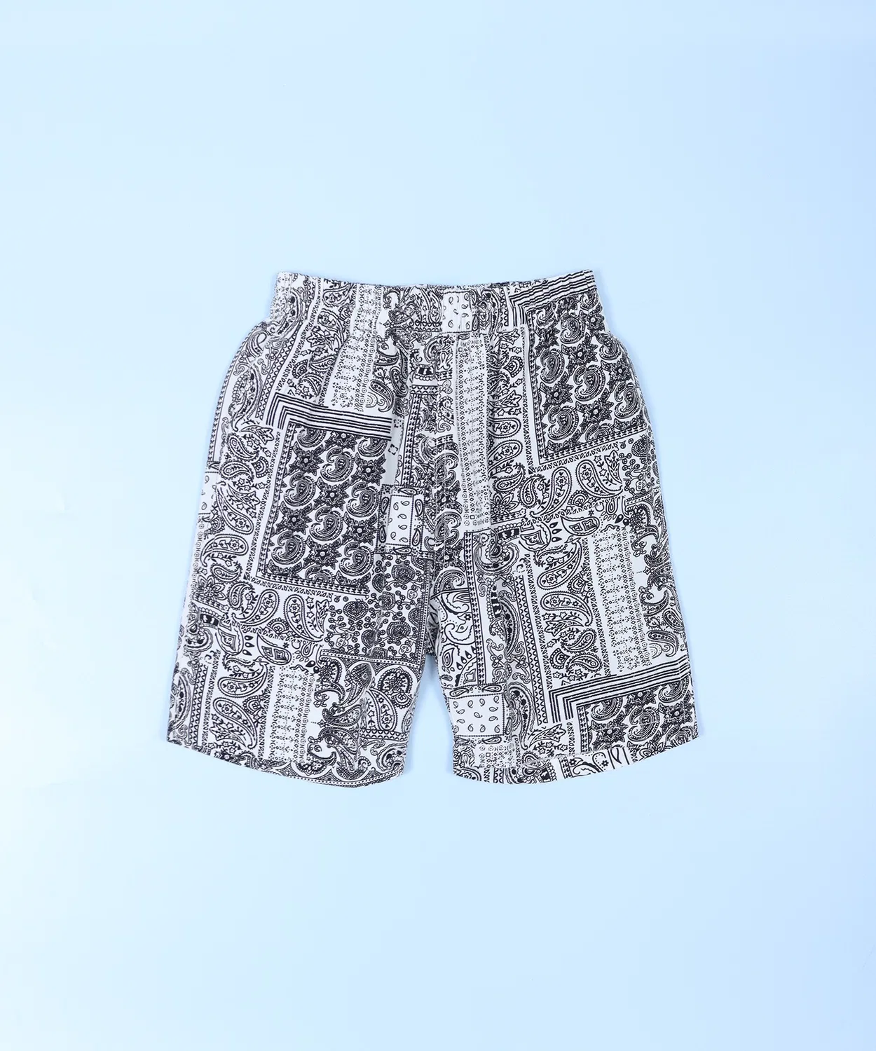Детский комплект алоха-рубашки и шорт с принтом, модель Aloha Big Shirt Set Up FUNALIVE, Black×White — фото 3