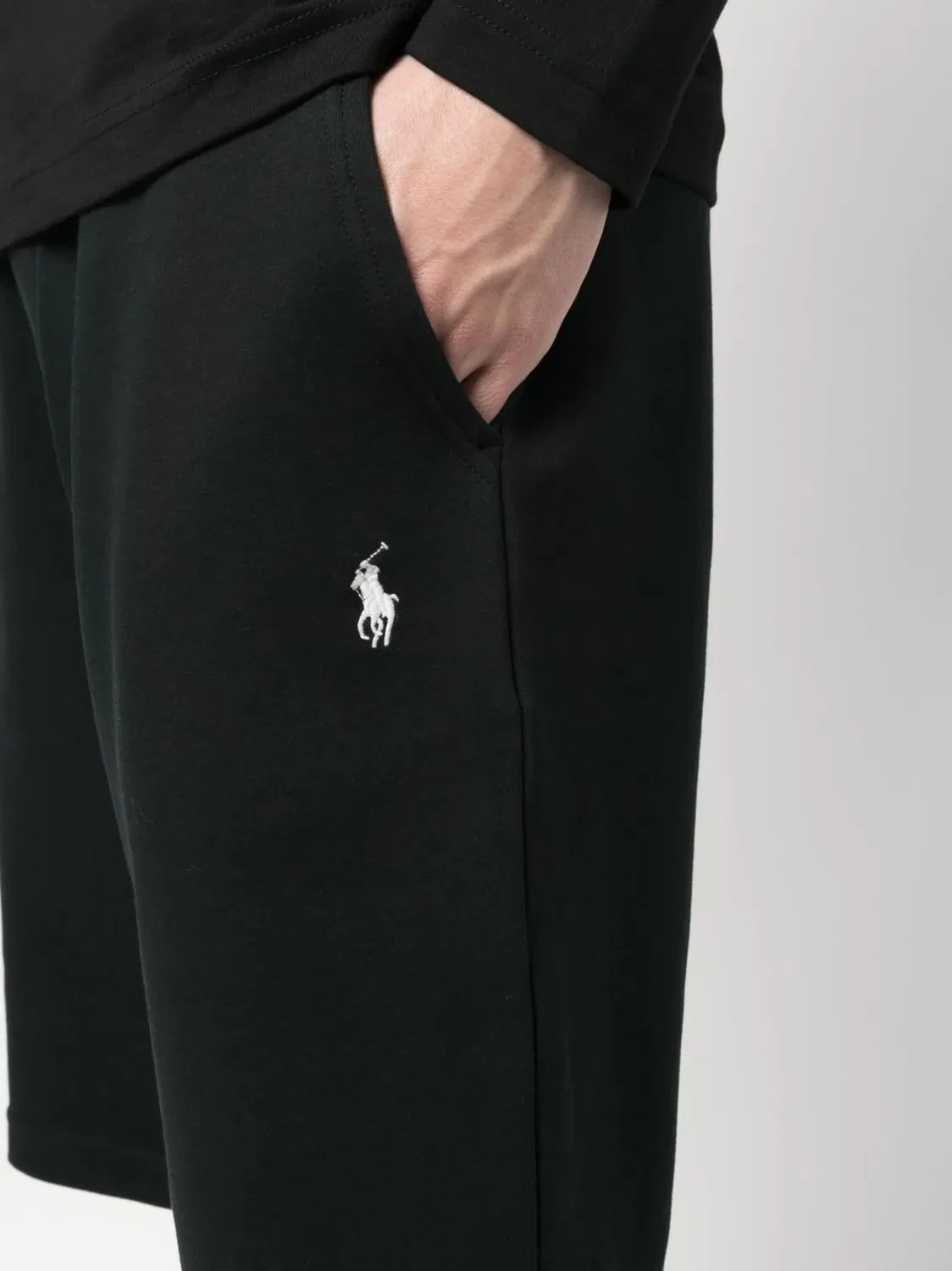 Polo Ralph Lauren Трековые шорты с вышивкой логотипа - черные — фото 3