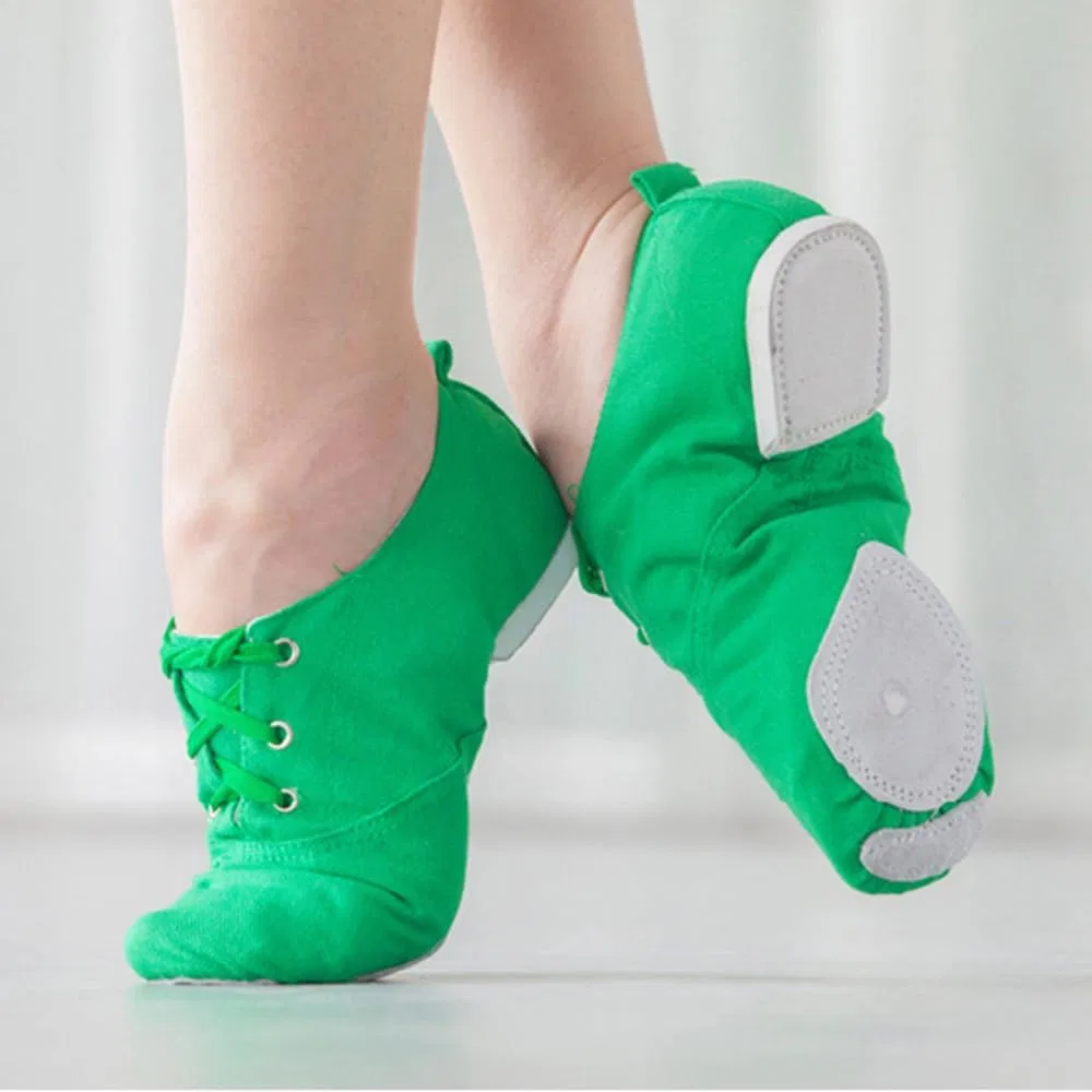 Детские джазовые ботинки для девочек на шнуровке MSMAX, Low-Top Green — фото 3