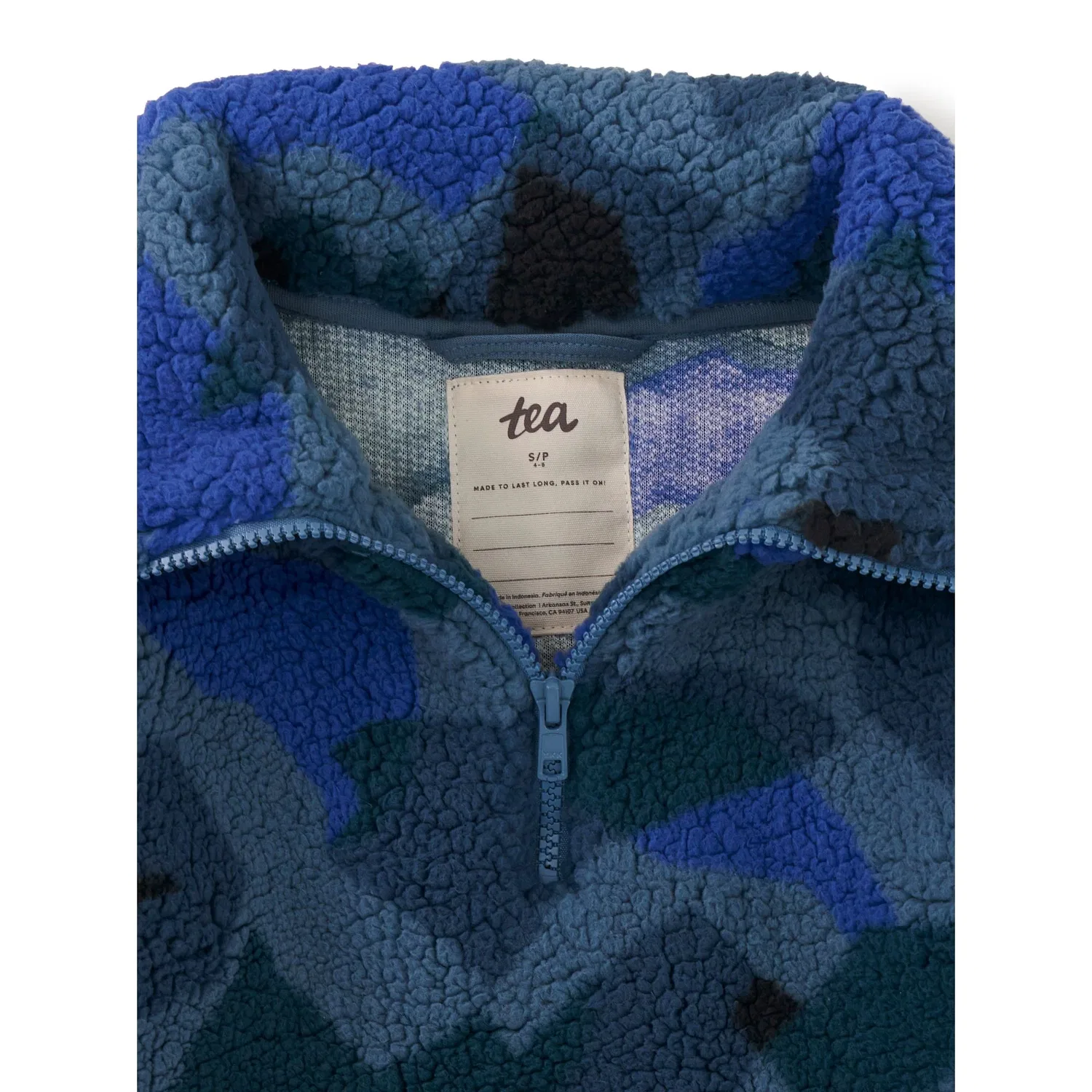 Детский пуловер с капюшоном на флисе с принтом Teddy Fleece Pullover Tea Collection, El Calafate Glaciar Camo — фото 2