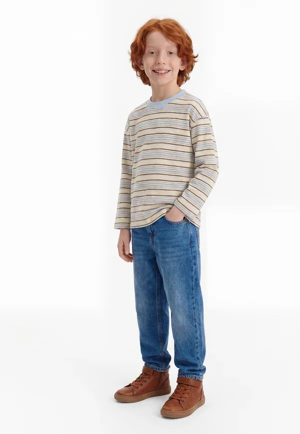 Футболка с длинным рукавом из джерси Johan Wheat, Multi Blue Stripe, синий