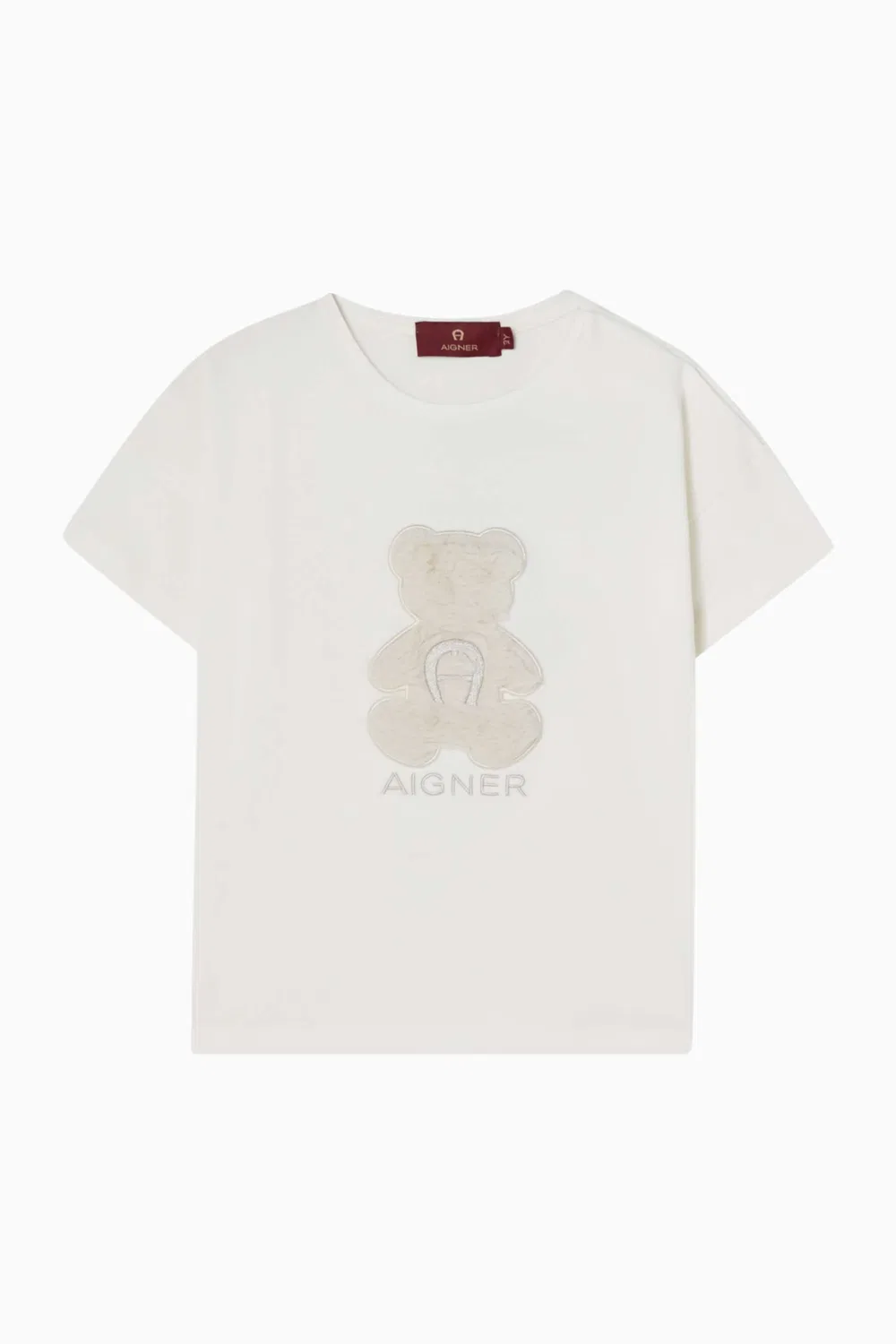Футболка с нашивкой медвежонок из хлопка AIGNER