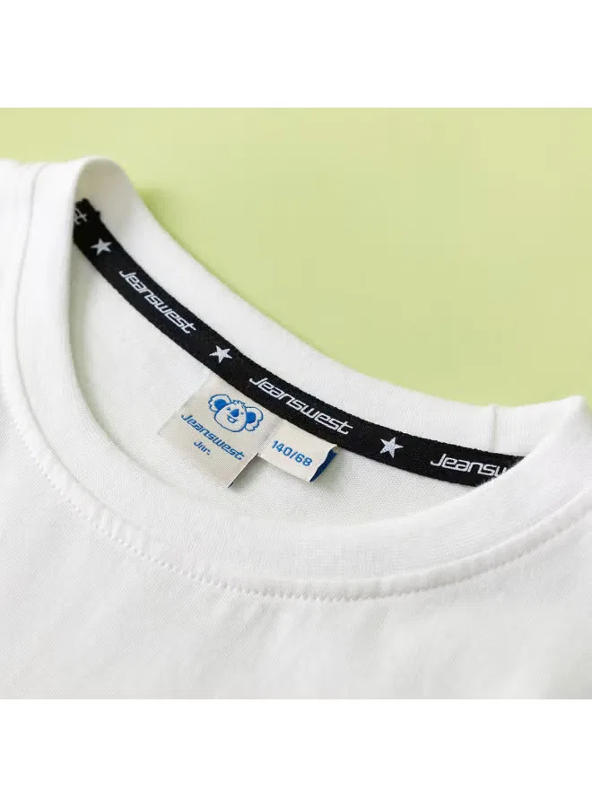 Футболка с принтом букв для мальчиков Jeanswest, белый — фото 4