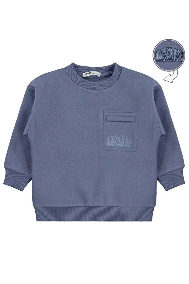 Детские свитшот для мальчиков с принтом Civil Boys, Dark Indigo