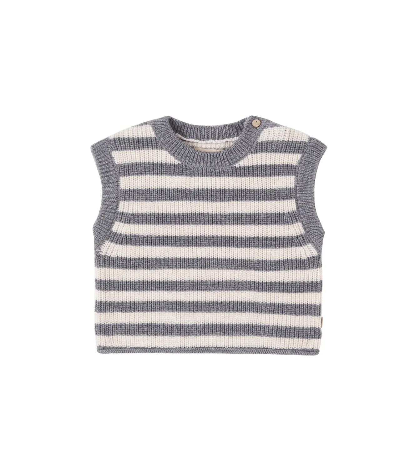 Детский жакет из шерсти с круглым вырезом Baby Ruby Wheat, серый