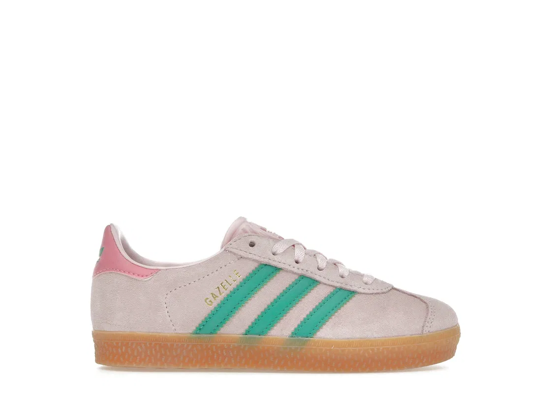 Детские кроссовки с классическим дизайном Adidas Gazelle, Clear Pink Court Green Bliss Pink