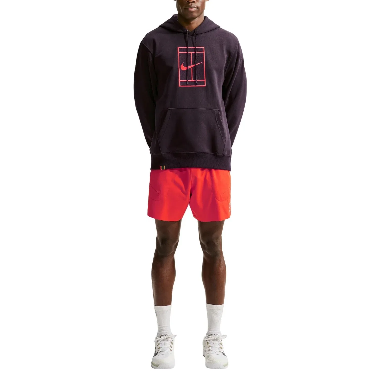 Мужское худи с длинным рукавом Nike Court Slam Dri-FIT Fleece, цвет Burgundy — фото 3