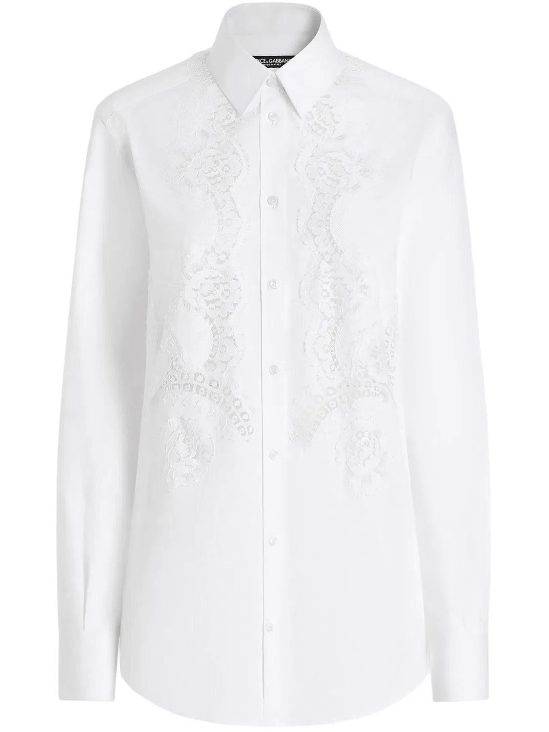 Dolce & Gabbana Рубашка DNA с кружевными панелями белая