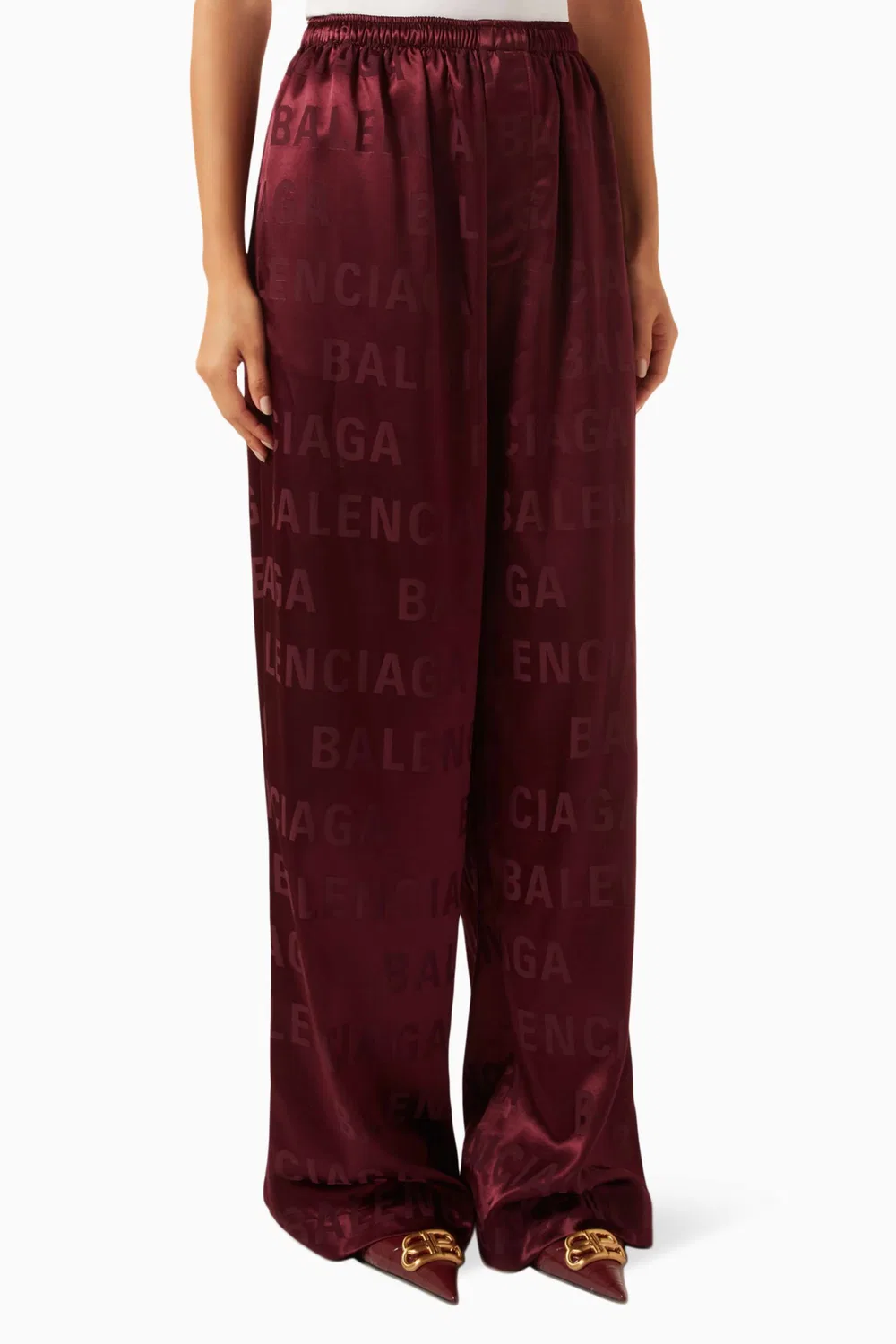 Брюки пижамные с логотипом Balenciaga