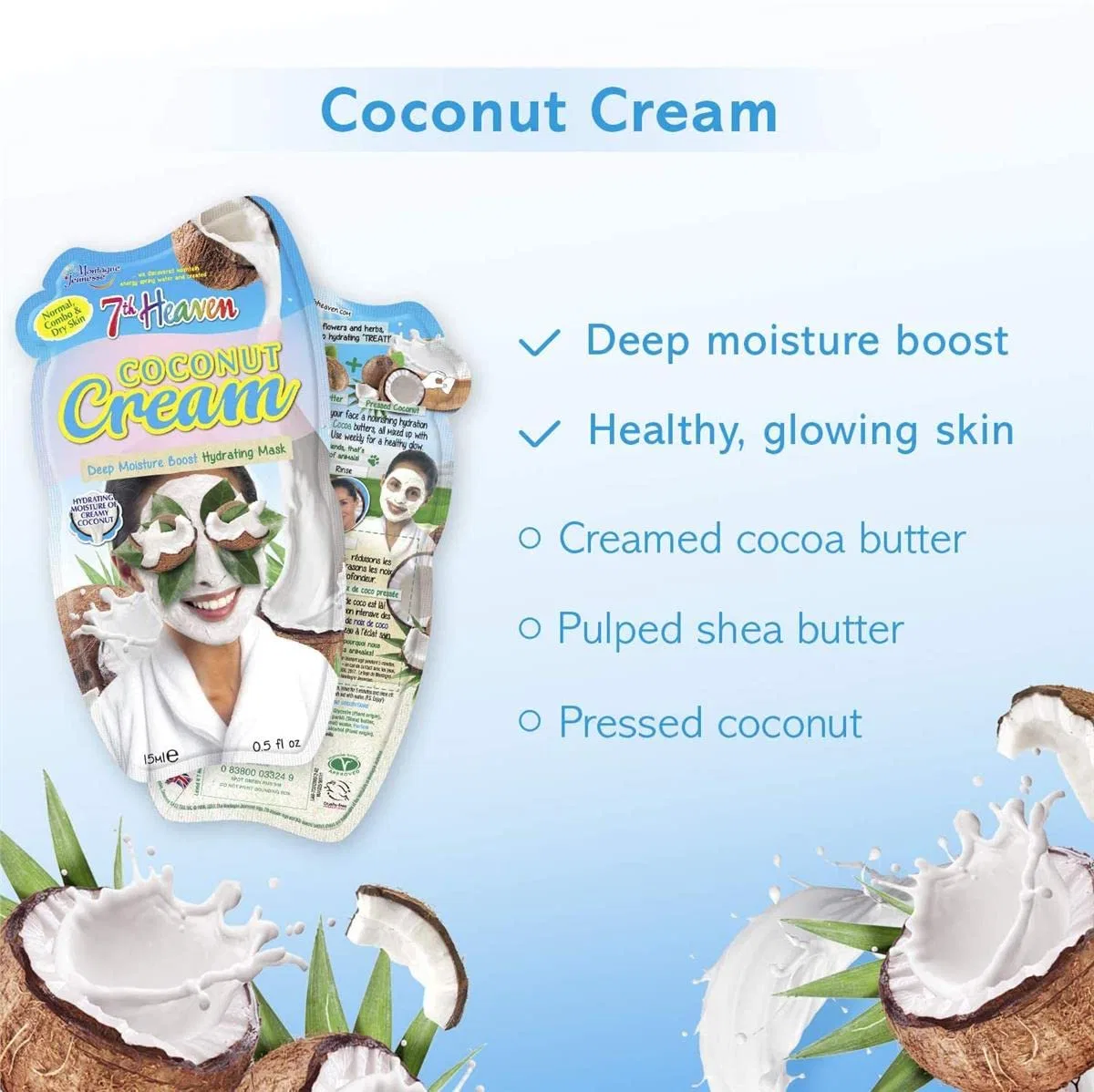 Маска для лица Creamy Coconut, Montagne Jeunesse, 20 мл, Крем — фото 3
