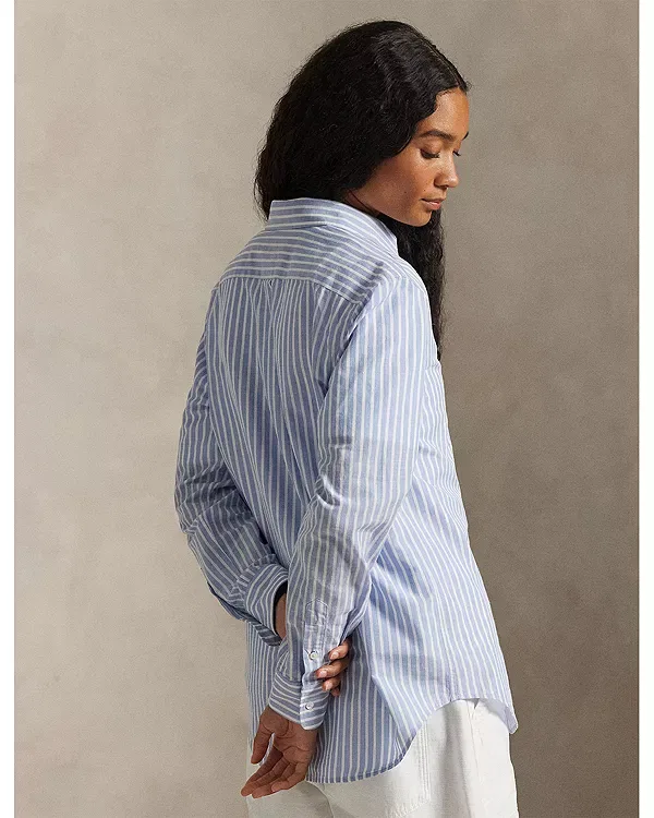Женская рубашка с длинным рукавом Classic fit shirt Ralph Lauren, синий — фото 4