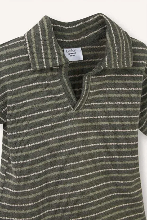 Детский комплект из футера для мальчиков с принтом Defacto, Dark Khaki — фото 4