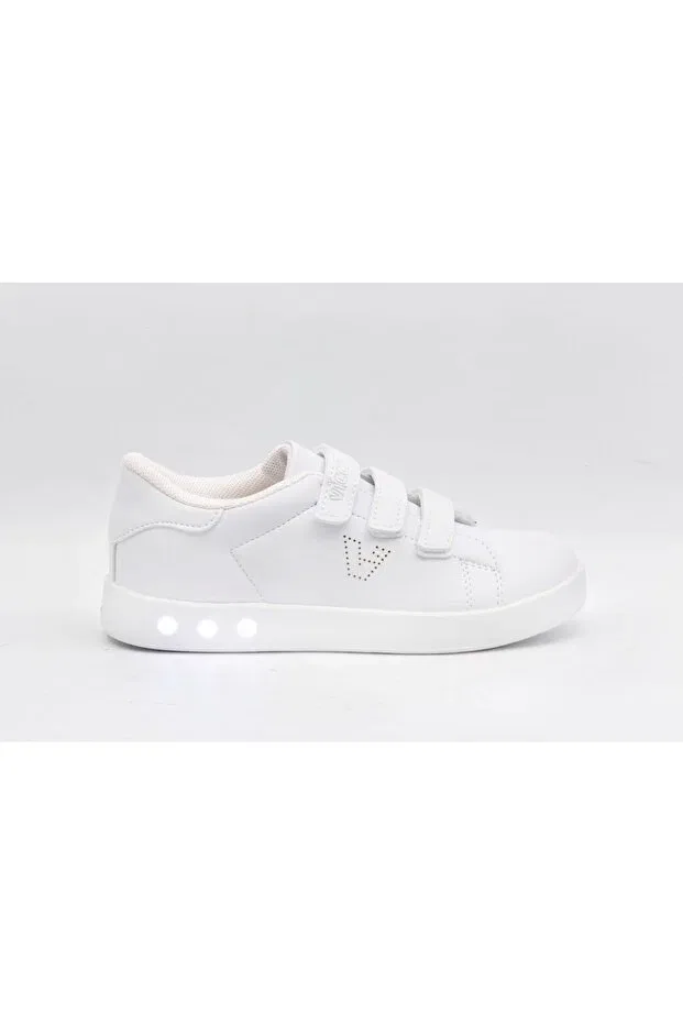 Детские кеды для девочек с подсветкой Vicco, White — фото 2