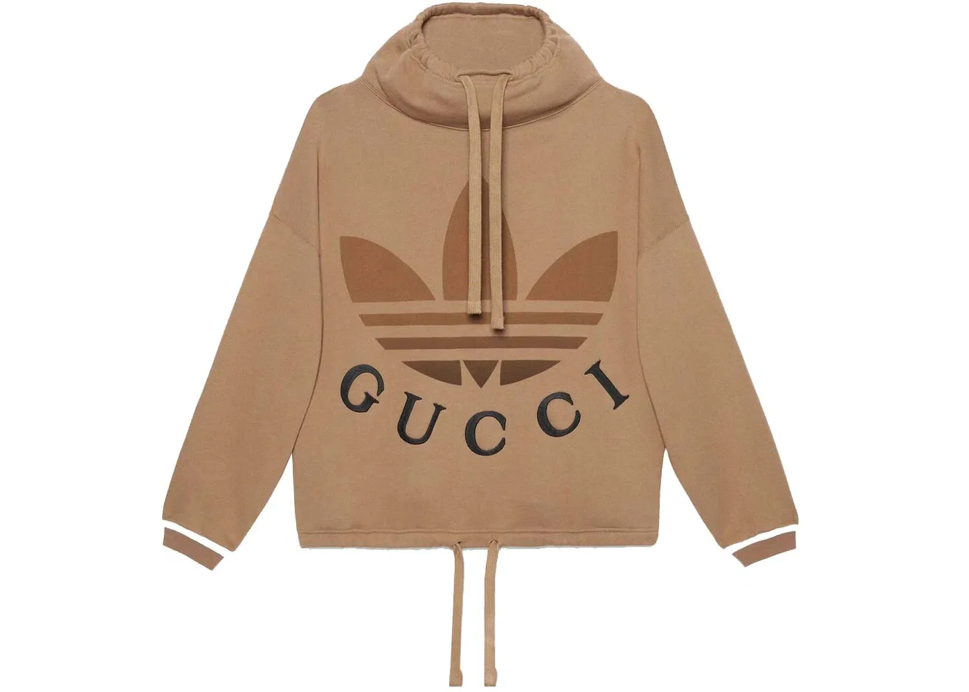 Женский джерсовый свитшот с логотипом Gucci x Adidas, Dark Beige
