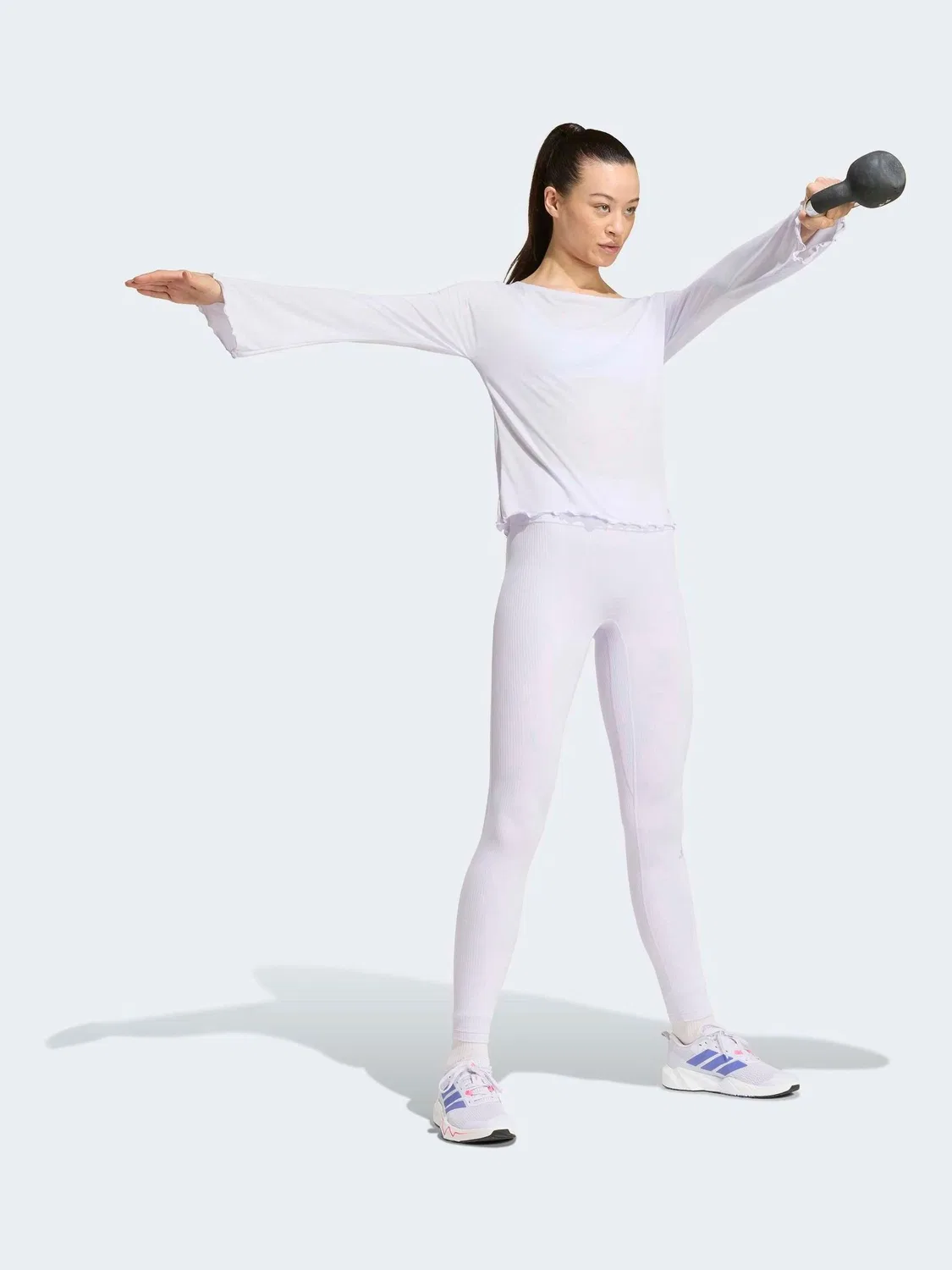 Леггинсы All Me Rib adidas, белый — фото 3