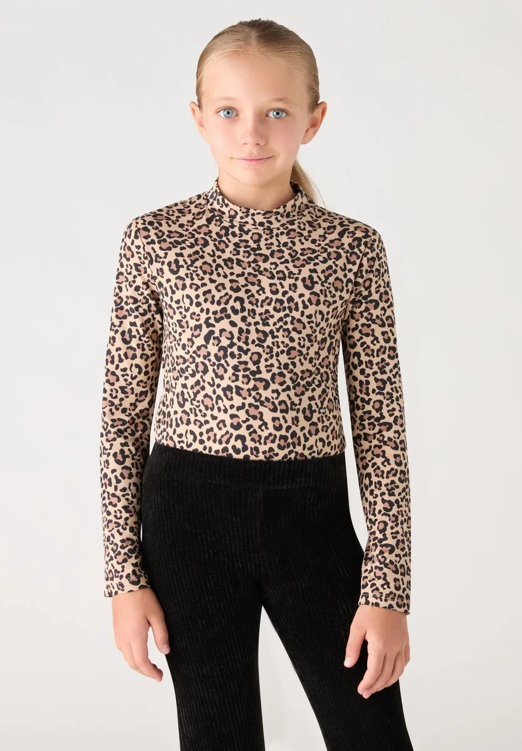 Футболка боди a maniche Lunghe con Stampa Animalier - топ с длинными рукавами Terranova, Var Beige — фото 2