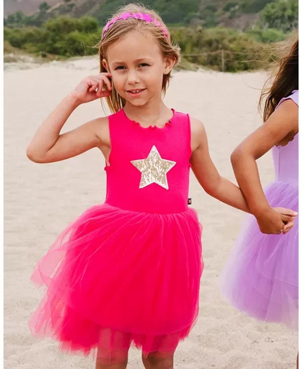 Детское платье для девочек с принтом Star Tutu Dress Petite Hailey, Fuchsia — фото 2