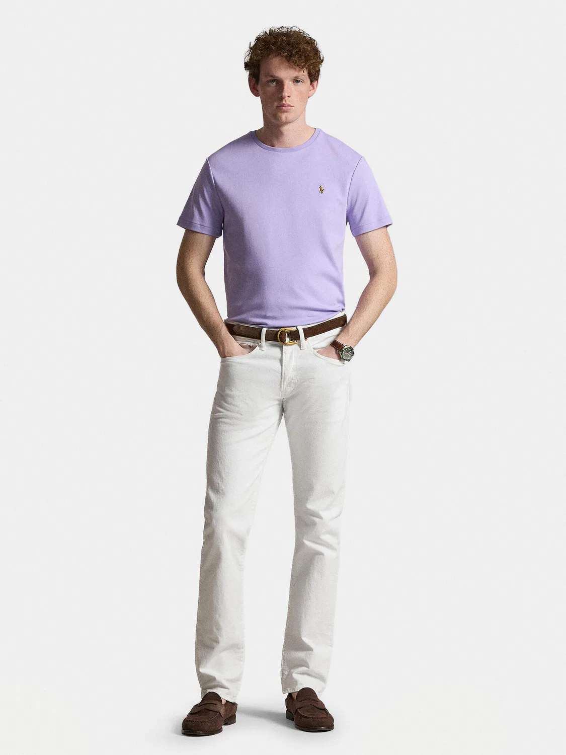 Мужская футболка стандартного кроя Polo Ralph Lauren, светло-сиреневый — фото 2