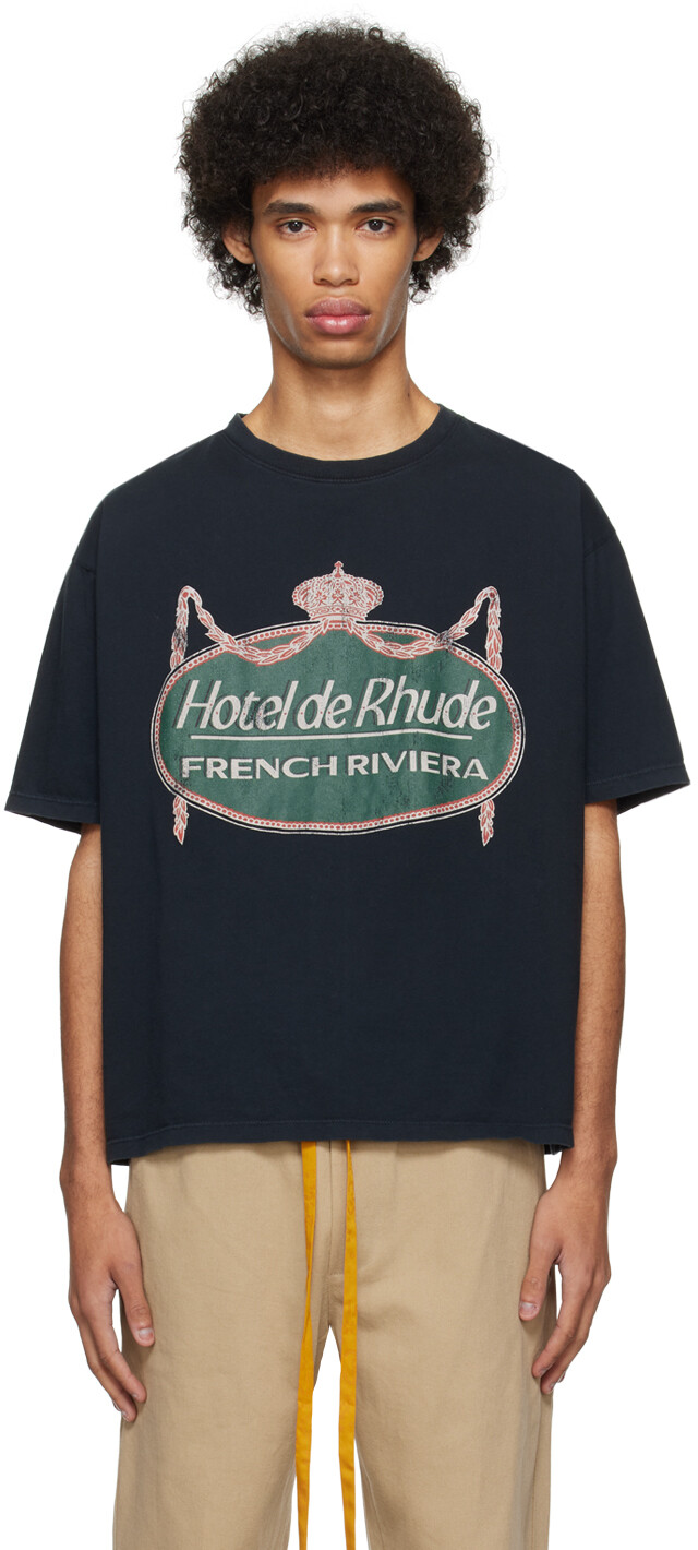 

Черная футболка «Ривьера» Rhude, цвет Vintage black