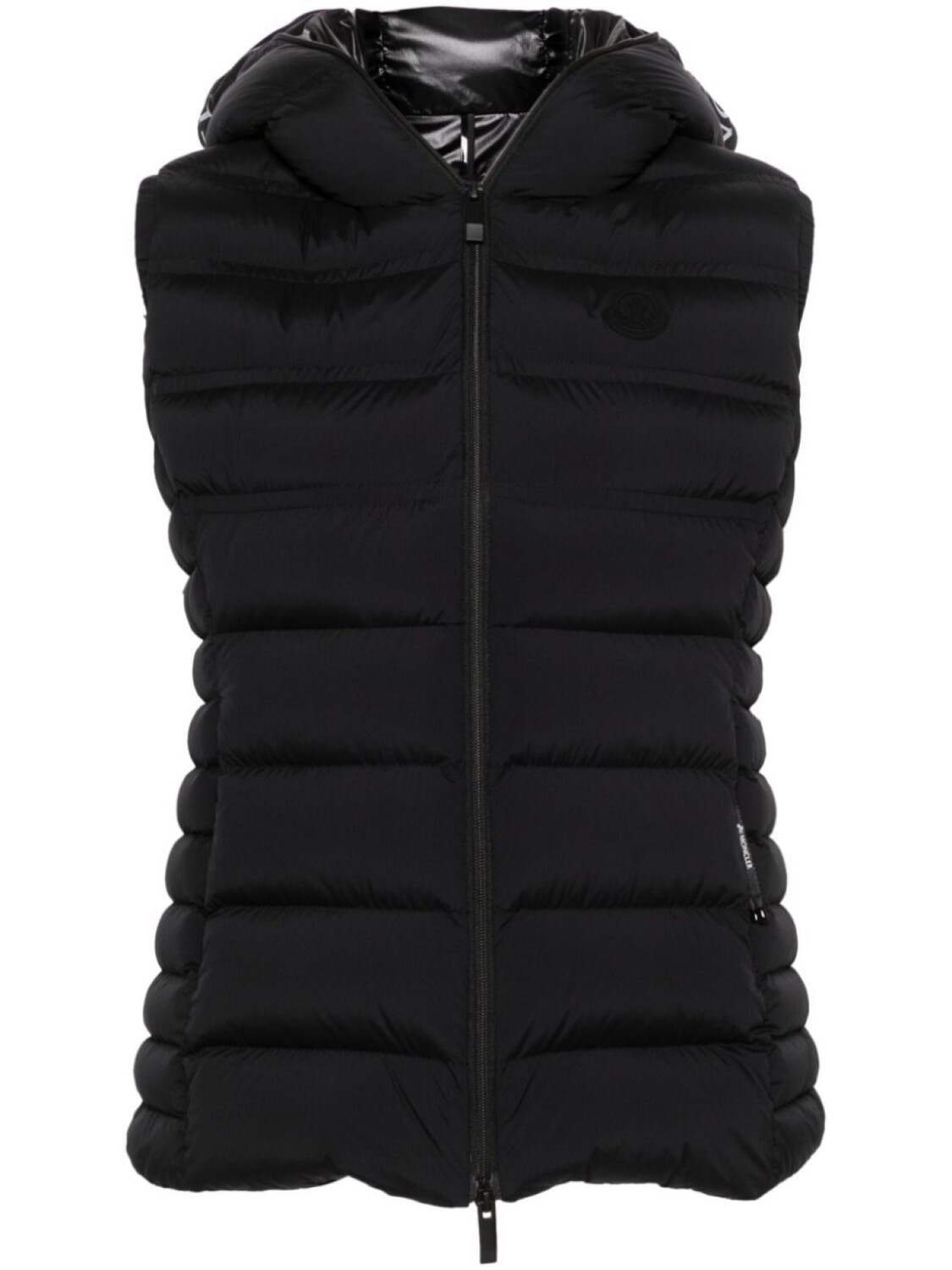 

Moncler стеганый жилет с нашивкой-логотипом, черный
