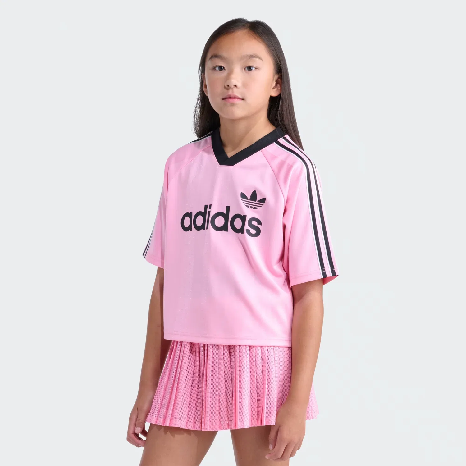 Детская футболка укороченная Archive Crop Jersey Tee Adidas Originals, светло-розовый — фото 3