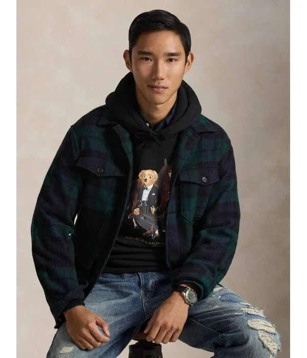 Мужская футерная фуфайка с капюшоном Polo Ralph Lauren, черный — фото 3