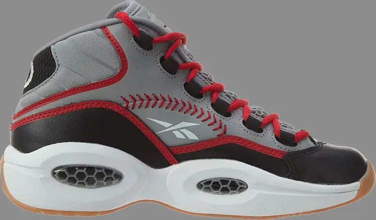 

Кроссовки question mid practice big kids 'grey gum' Reebok, серый