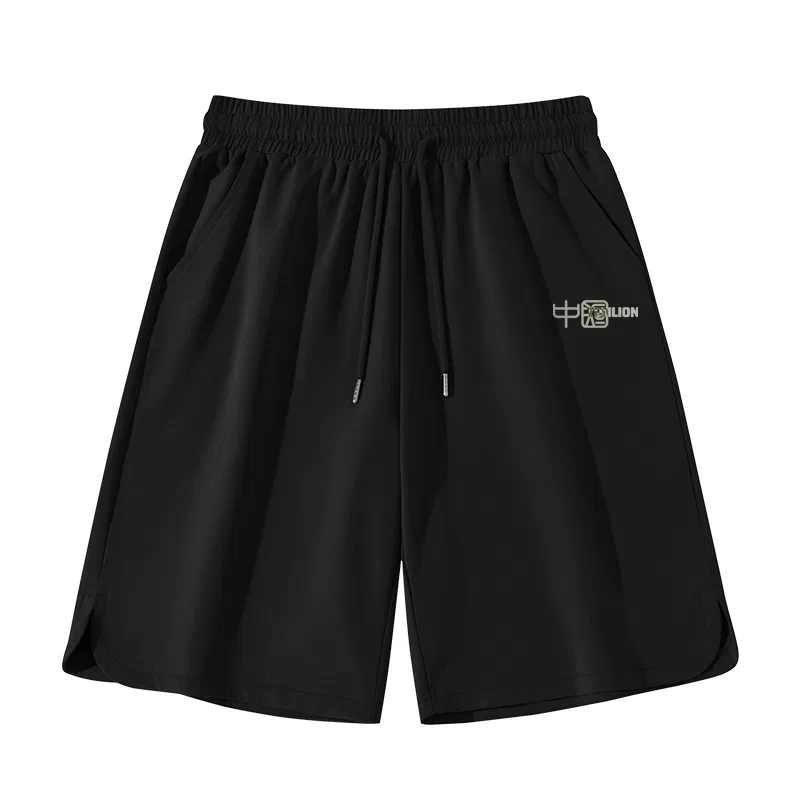 Детские шорты свободного кроя с завязками Tonlion, Цвет 220G Knitted Shorts Navy Blue (ta Lion Print Oriental Pants Label) — фото 4