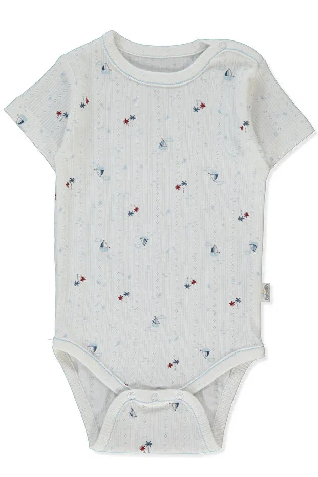 Детское боди с коротким рукавом ажурное Bebetto, Blue