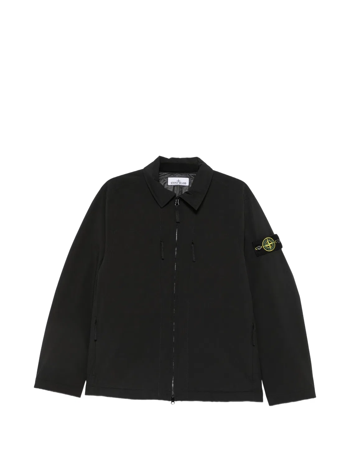 Куртка на молнии с логотипом, черная Stone Island, черный